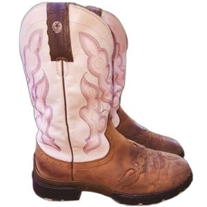 Pink Justin L9035 Ladies George Strait  Western Boot with Bay Apache Cowhide